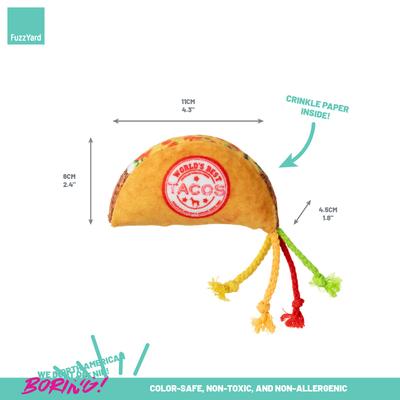 Show full view: FuzzYard Taco Plush Cat Toy with Catnip slide 2 of 3