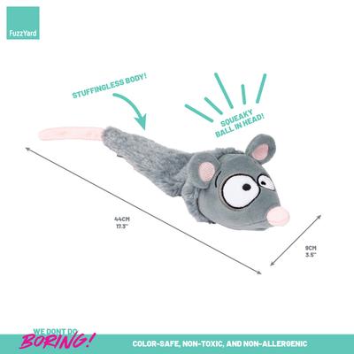 Show full view: FuzzYard Rack Off Rat Squeaky Stuffing-Free Plush Dog Toy slide 6 of 9