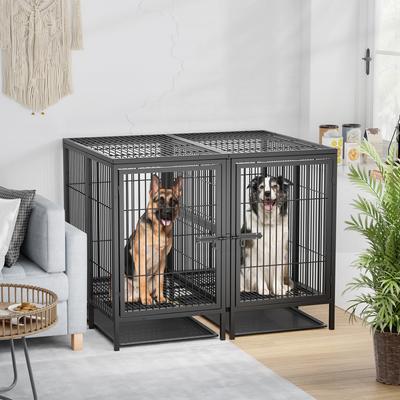 Show full view: BingoPaw Double Kennel Dog Crate, Black, XX-Large slide 9 of 11
