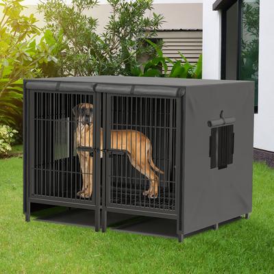 Show full view: BingoPaw Double Kennel Dog Crate, Black, XX-Large slide 6 of 11