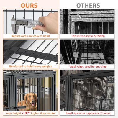 Show full view: BingoPaw Double Kennel Dog Crate, Black, XX-Large slide 4 of 11