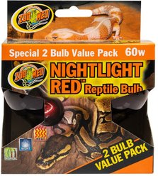 Zoo Med Nightlight Red Reptile Terrarium Bulb, 60-watt, 2 count