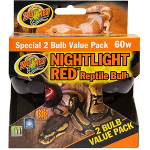 Zoo Med Nightlight Red Reptile Terrarium Bulb, 60-watt, 2 count