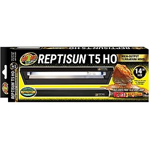 Zoo Med ReptiSun T5 HO Terrarium Hood Reptile Light Fixture with 10.0 Bulb, 14-in