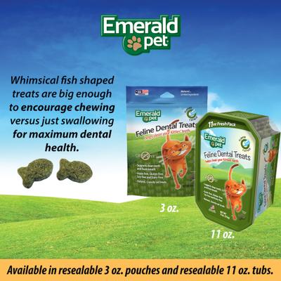 Show full view: Emerald Pet Feline Dental Catnip Flavor Grain-Free Cat Treats, 3-oz bag slide 6 of 7