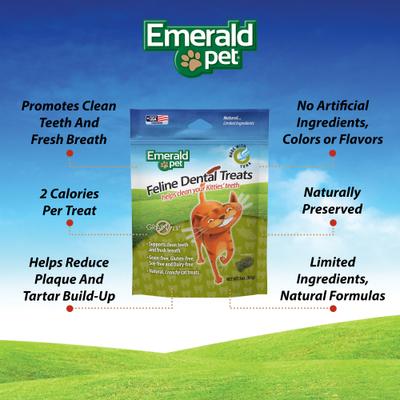 Show full view: Emerald Pet Feline Dental Tuna Grain-Free Cat Treats, 3-oz bag slide 5 of 8