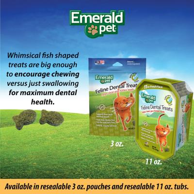 Show full view: Emerald Pet Feline Dental Tuna Grain-Free Cat Treats, 3-oz bag slide 7 of 8