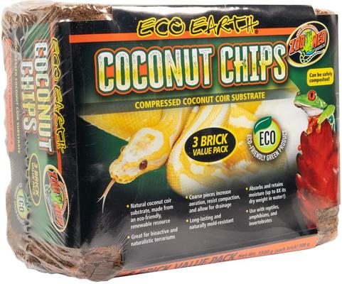 Show full view: Zoo Med Eco Earth Coconut Chips Reptile Substrate, 1500g, 3 count slide 2 of 3