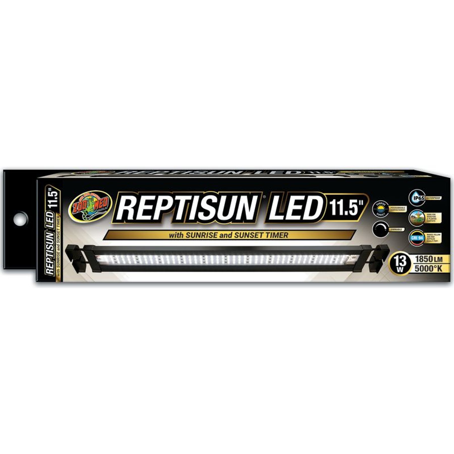 Zoo Med Reptisun LED Reptile Light Fixture with Sunrise & Sunset Timer, 11.5-in