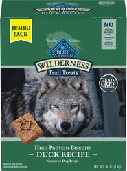 Blue Buffalo Wilderness Trail Treats Grain-Free Duck Biscuits Dog Treats, 36-oz box
