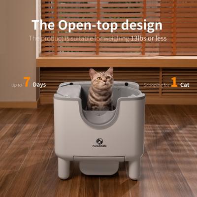 Show full view: DVPETS Open-Top Automatic Self-Cleaning Cat Litter Box, 20.1-in slide 2 of 10