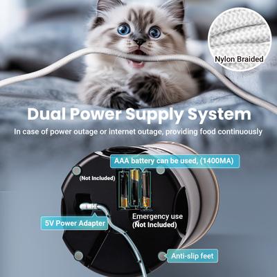 Show full view: Vacqueen Smart Automatic 3 Cat Feeder, 25-cup, Black slide 8 of 10