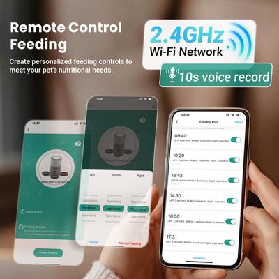 Show full view: Vacqueen Smart Automatic 3 Cat Feeder, 25-cup, Black slide 9 of 10