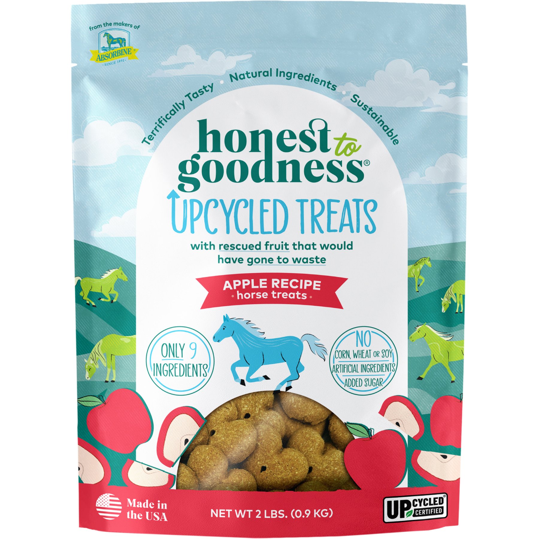 Honest To Goodness Upcycled Horse Treats, Apple, 2-lb bag