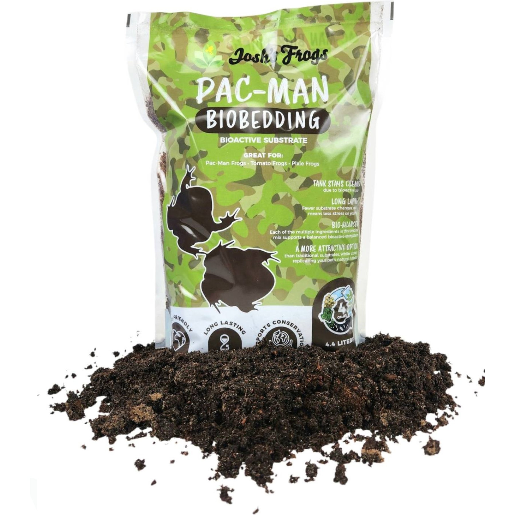 Josh's Frogs BioBedding Pac-Man Bioactive Reptile Substrate, 4-qt bag