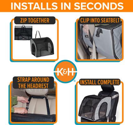 Show full view: K&H Pet Products Travel Safety Pet Carrier, Gray/Black, Small slide 6 of 12