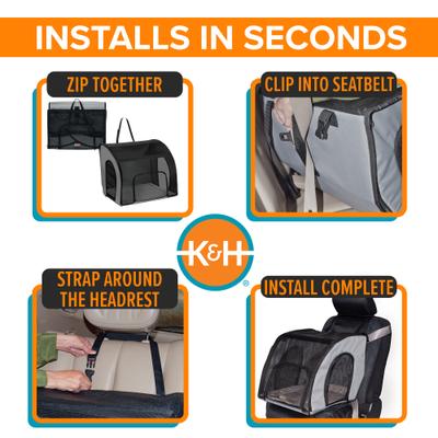 Show full view: K&H Pet Products Travel Safety Pet Carrier, Gray/Black, Large slide 6 of 12