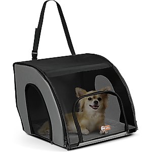 K&H Pet Products Travel Safety Pet Carrier, Gray/Black, Small