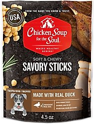 Chicken Soup for the Soul Savory Sticks Real Duck Dog Treats, 4.5-oz bag