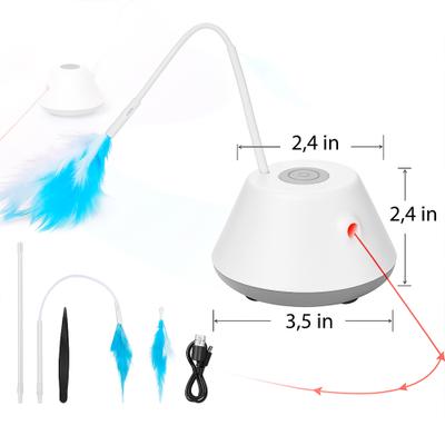 Show full view: Pet Fit For Life Cat Laser Pointer & Feather Chaser Toy, White, Medium slide 3 of 9