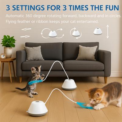 Show full view: Pet Fit For Life Cat Laser Pointer & Feather Chaser Toy, White, Medium slide 2 of 9