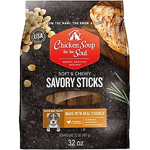 Chicken Soup for the Soul Savory Sticks Real Chicken Grain-Free Dog Treats, 32-oz bag