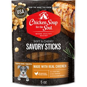 Chicken Soup for the Soul Savory Sticks Real Chicken Grain-Free Dog Treats, 5-oz bag