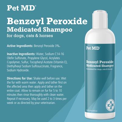 Show full view: Pet MD Benzoyl Peroxide Dog & Cat Shampoo, 12-fl oz bottle slide 3 of 7