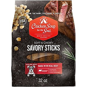 Chicken Soup for the Soul Savory Sticks Real Beef Dog Treats, 32-oz bag