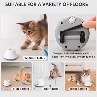 Show full view: Pet Fit For Life Cat Laser Pointer & Feather Chaser Toy, White, Medium slide 4 of 9