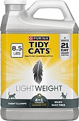 Tidy Cats Lightweight 4-in-1 Odor Control Scented Clumping Clay Cat Litter, 8.5-lb jug, case of 2