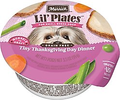 Merrick Lil' Plates Premium Grain-Free Small Breed Wet Dog Food Tiny Thanksgiving Day Dinner, 3.5-oz tub, case of 12