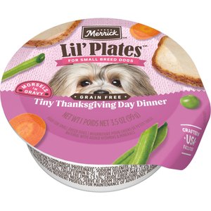 Merrick Lil' Plates Premium Grain-Free Small Breed Wet Dog Food Tiny Thanksgiving Day Dinner, 3.5-oz tub, case of 12