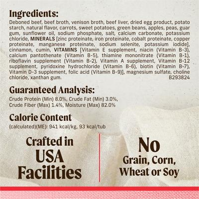 Show full view: Merrick Lil' Plates Grain & Gluten -Free Small Breed Wet Dog Food Itsy Bitsy Beef Stew, 3.5-oz tub, case of 12 slide 7 of 12