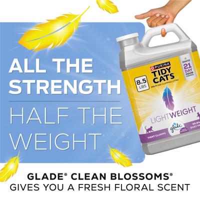 Show full view: Tidy Cats Lightweight with Glade Blossoms Scented Clumping Clay Cat Litter, 8.5-lb jug, case of 2 slide 5 of 14