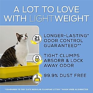 Tidy Cats Lightweight with Glade Scented Clumping Clay Cat Litter, 8.5-lb jug, case of 2