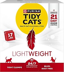 Tidy Cats Lightweight 24/7 Performance Odor Control Scented Clumping Clay Cat Litter, 17-lb box