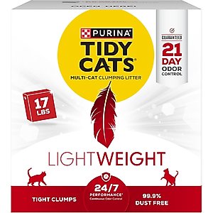 Tidy Cats Lightweight 24/7 Performance Odor Control Scented Clumping Clay Cat Litter, 17-lb box