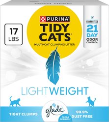 Tidy Cats Lightweight with Glade Scented Clumping Clay Cat Litter, 17-lb box