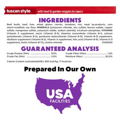 Show full view: Purina Beneful Medleys Tuscan, Romana & Mediterranean Style Variety Pack in Gravy Wet Dog Food, 3-oz can, case of 30 slide 9 of 14