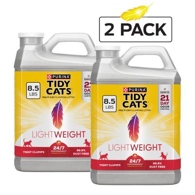 Show full view: Tidy Cats Lightweight 24/7 Performance Odor Control Scented Clumping Clay Cat Litter, 8.5-lb jug, case of 2 slide 3 of 13
