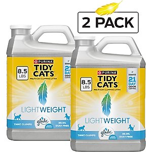 Tidy Cats Lightweight with Glade Scented Clumping Clay Cat Litter, 8.5-lb jug, case of 2