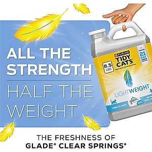 Tidy Cats Lightweight with Glade Scented Clumping Clay Cat Litter, 8.5-lb jug, case of 2