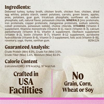 Show full view: Merrick Lil' Plates Premium Grain-Free Small Breed Wet Dog Food Tiny Thanksgiving Day Dinner, 3.5-oz tub, case of 12 slide 7 of 12