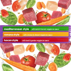 Purina Beneful Medleys Tuscan, Romana & Mediterranean Style Variety Pack in Gravy Wet Dog Food, 3-oz can, case of 30