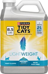 Tidy Cats Lightweight Instant Action & Odor Control Scented Clumping Clay Cat Litter, 8.5-lb jug, case of 2