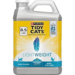 Tidy Cats Lightweight Instant Action & Odor Control Scented Clumping Clay Cat Litter, 8.5-lb jug, case of 2