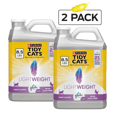 Show full view: Tidy Cats Lightweight with Glade Blossoms Scented Clumping Clay Cat Litter, 8.5-lb jug, case of 2 slide 3 of 14