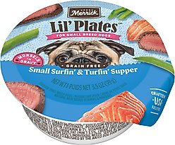 Merrick Lil' Plates Premium Grain-Free Small Breed Wet Dog Food Surfin' & Turfin' Supper, 3.5-oz tub, case of 12