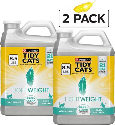 Show full view: Tidy Cats Lightweight Free & Clean Unscented Clumping Clay Cat Litter, 8.5-lb jug slide 3 of 13